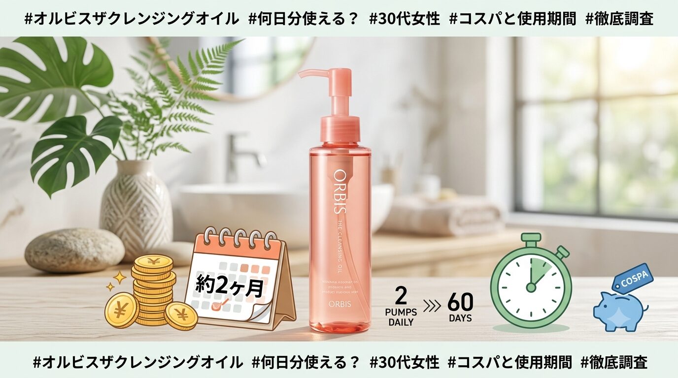 オルビスザクレンジングオイルは何日分使える？30代女性が気になるコスパと使用期間を徹底調査！